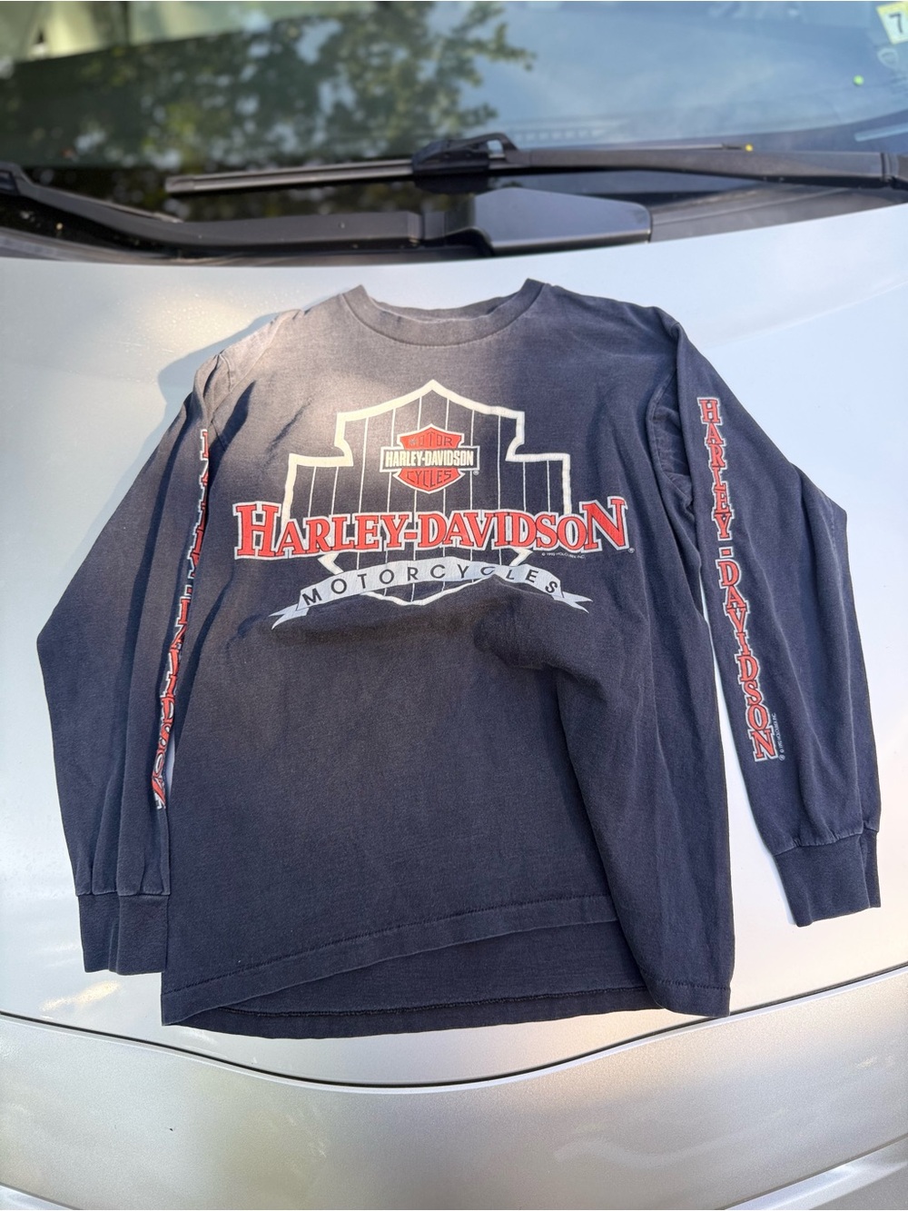 Harley-Davidson Black Crewneck with Red & White Logo